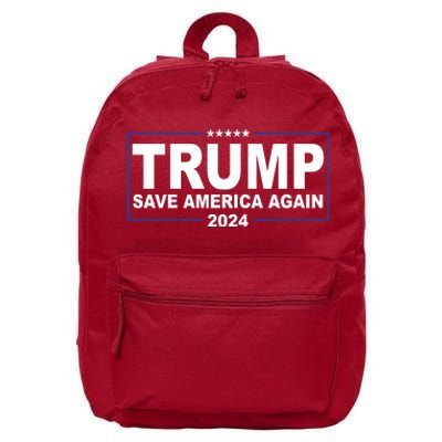 Trump Save America Again 2024 16 in Basic Backpack