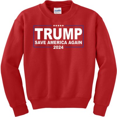 Trump Save America Again 2024 Kids Sweatshirt