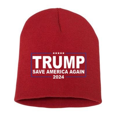 Trump Save America Again 2024 Short Acrylic Beanie