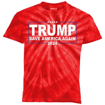 Trump Save America Again 2024 Kids Tie-Dye T-Shirt