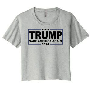 Trump Save America Again 2024 Women's Crop Top Tee