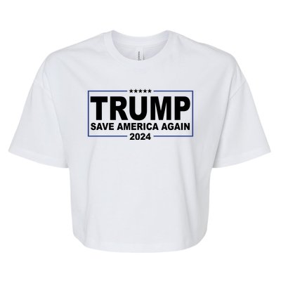 Trump Save America Again 2024 Bella+Canvas Jersey Crop Tee