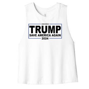 Trump Save America Again 2024 Women's Racerback Cropped Tank