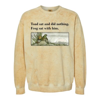 Toad Sat And Did Nothing Frog Sat With Him Colorblast Crewneck Sweatshirt