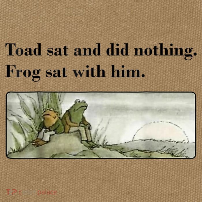 Toad Sat And Did Nothing Frog Sat With Him Cotton Canvas Backpack