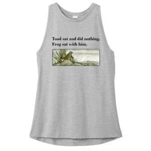 Toad Sat And Did Nothing Frog Sat With Him Ladies PosiCharge Tri-Blend Wicking Tank