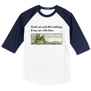 Toad Sat And Did Nothing Frog Sat With Him Baseball Sleeve Shirt