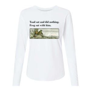 Toad Sat And Did Nothing Frog Sat With Him Womens Cotton Relaxed Long Sleeve T-Shirt