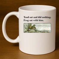 Toad Sat And Did Nothing Frog Sat With Him 11oz C Handle Ceramic Mug