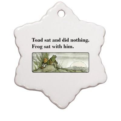 Toad Sat And Did Nothing Frog Sat With Him Ceramic Star Ornament