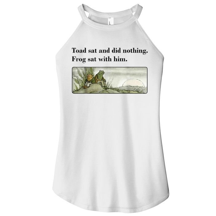 Toad Sat And Did Nothing Frog Sat With Him Women's Perfect Tri Rocker Tank