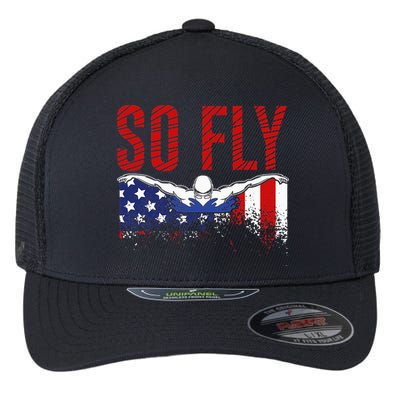 Team Sports Athlete So Fly USA Swimming Flexfit Unipanel Trucker Cap