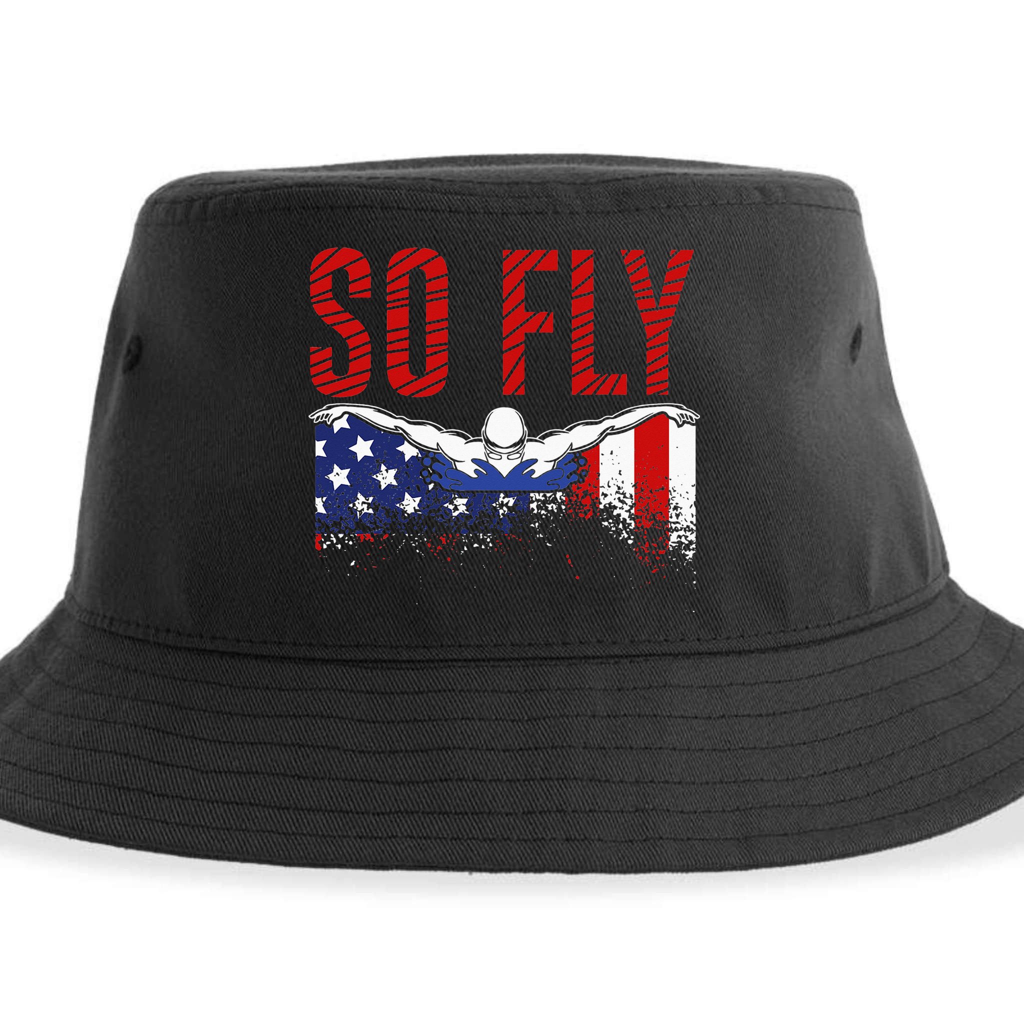 Team Sports Athlete So Fly USA Swimming Sustainable Bucket Hat