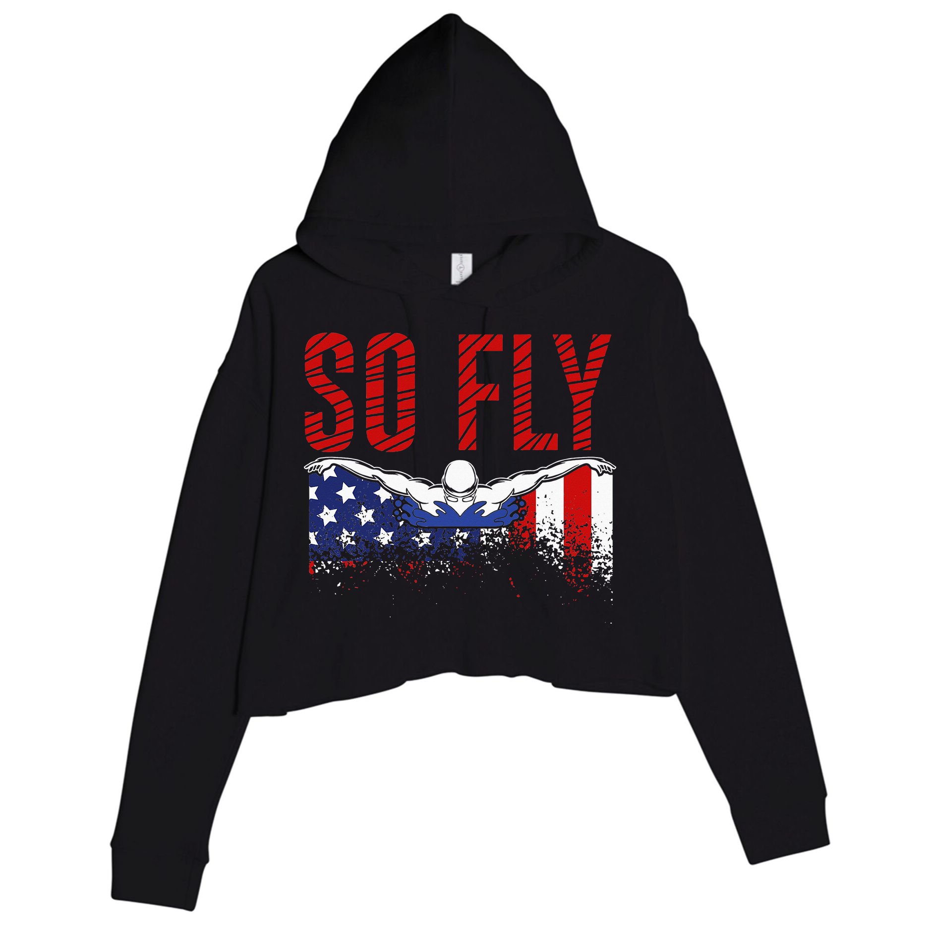 Team Sports Athlete So Fly USA Swimming Crop Fleece Hoodie