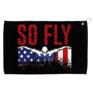 Team Sports Athlete So Fly USA Swimming Grommeted Golf Towel