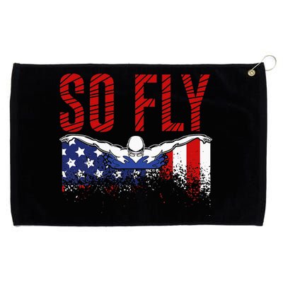 Team Sports Athlete So Fly USA Swimming Grommeted Golf Towel