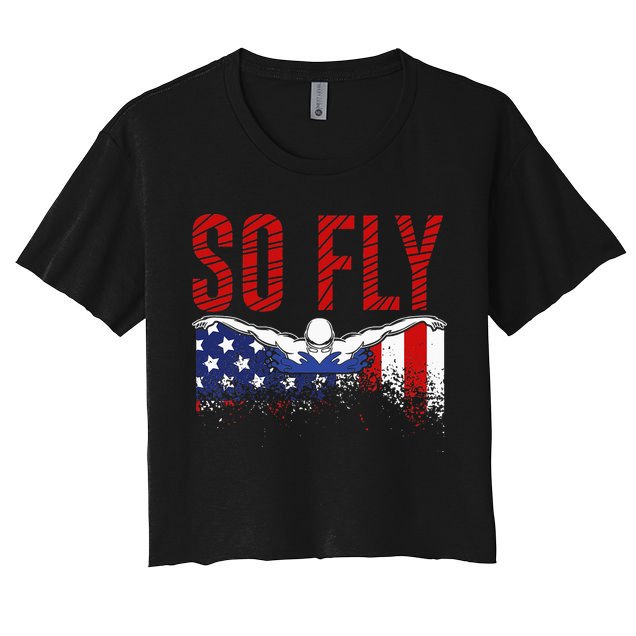 Team Sports Athlete So Fly USA Swimming Crop Top