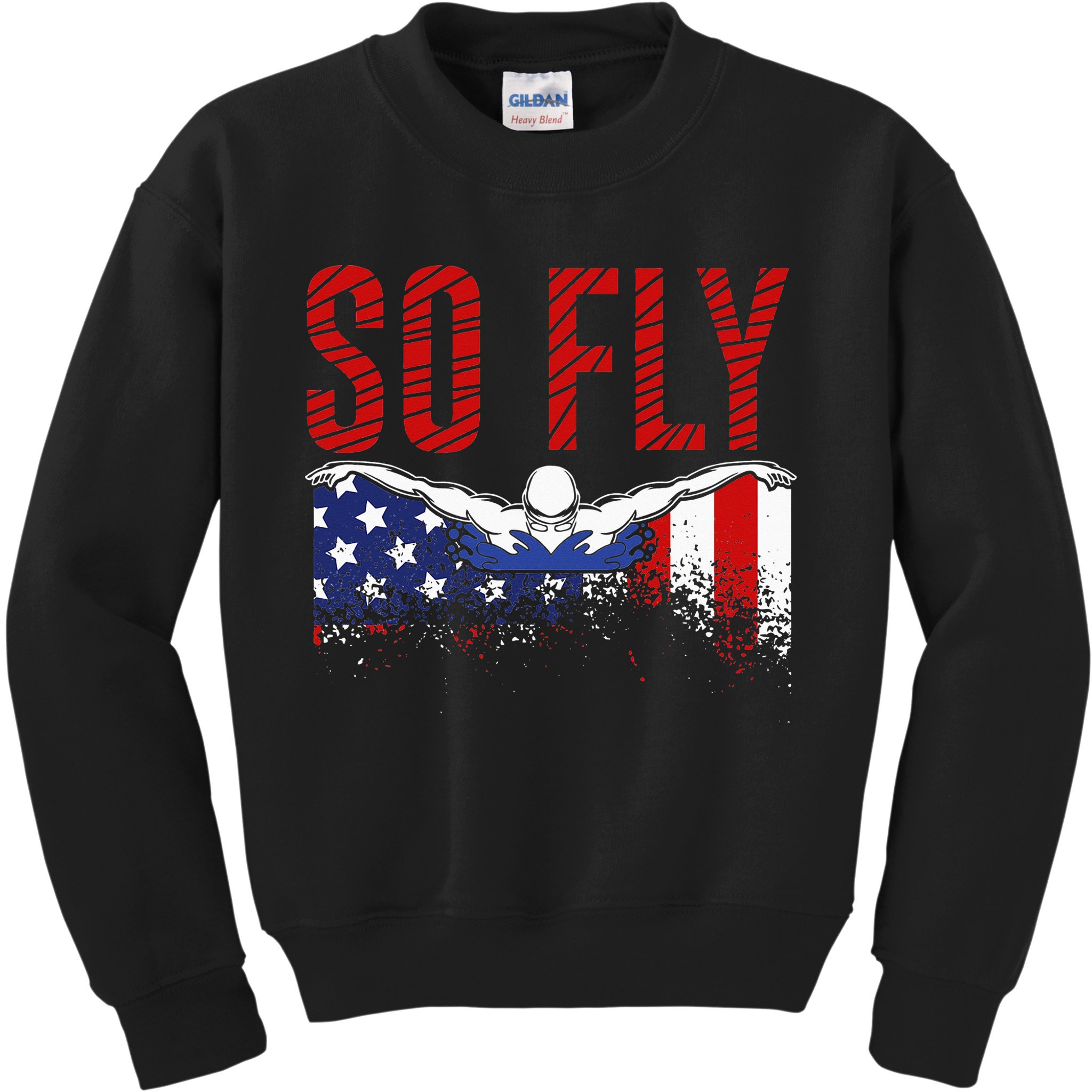 Team Sports Athlete So Fly USA Swimming Kids Sweatshirt