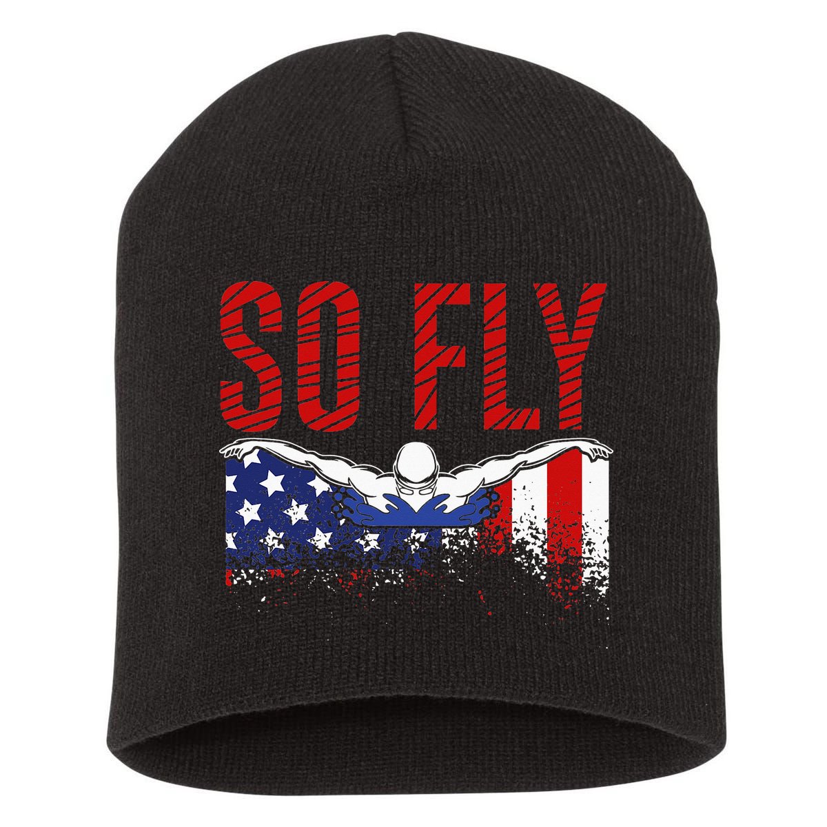 Team Sports Athlete So Fly USA Swimming Short Acrylic Beanie
