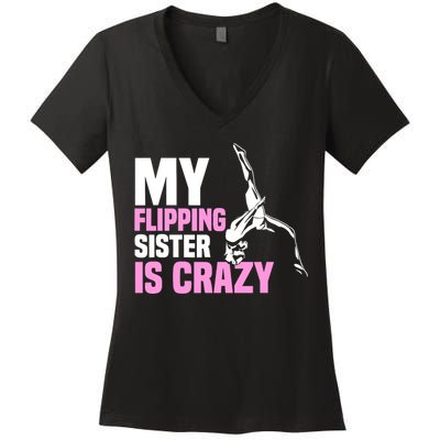 Tumbling Sister Athlete Sport Gymnastics Women's V-Neck T-Shirt