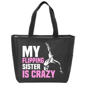 Tumbling Sister Athlete Sport Gymnastics Zip Tote Bag