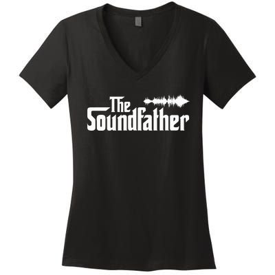 The Soundfather Audio Engineer Sound Engineer Women's V-Neck T-Shirt