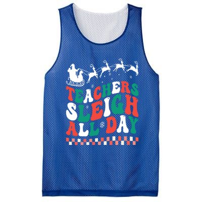 Teachers Sleigh All Day Meaningful Gift Mesh Reversible Basketball Jersey Tank