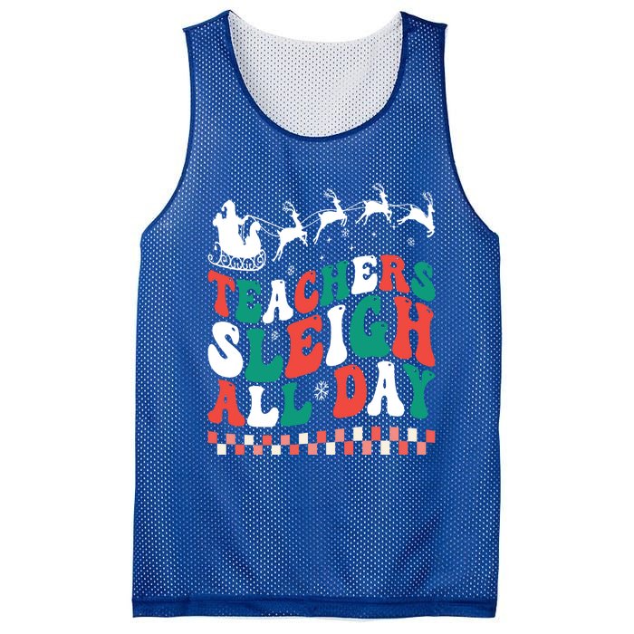 Teachers Sleigh All Day Meaningful Gift Mesh Reversible Basketball Jersey Tank