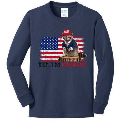 Trump’S Supporters Are Garbage Joe Biden Yep IM Garbage Premium Kids Long Sleeve Shirt