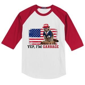 Trump’S Supporters Are Garbage Joe Biden Yep IM Garbage Premium Kids Colorblock Raglan Jersey