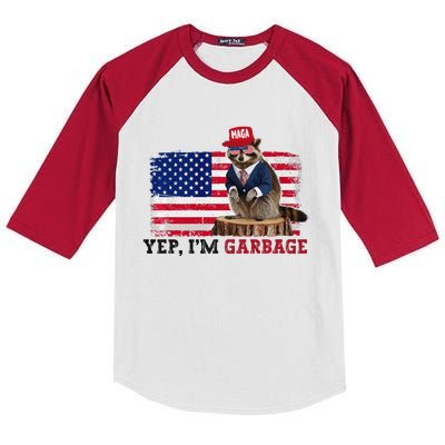 Trump’S Supporters Are Garbage Joe Biden Yep IM Garbage Premium Kids Colorblock Raglan Jersey