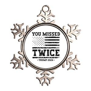 Trump Second Assassination Attempt Trump You Missed Twice Metallic Star Ornament