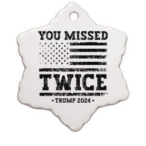 Trump Second Assassination Attempt Trump You Missed Twice Ceramic Star Ornament