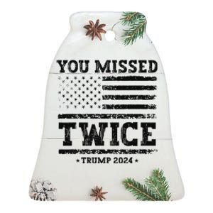 Trump Second Assassination Attempt Trump You Missed Twice Ceramic Bell Ornament