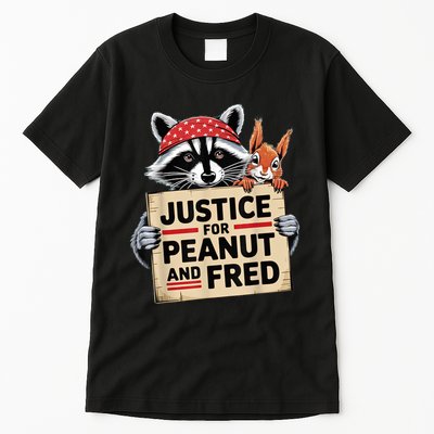 The Squirrel And Fred The Raccon Justice For Peanut Gift Tall T-Shirt