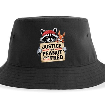 The Squirrel And Fred The Raccon Justice For Peanut Gift Sustainable Bucket Hat
