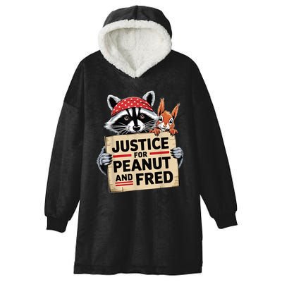 The Squirrel And Fred The Raccon Justice For Peanut Gift Hooded Wearable Blanket