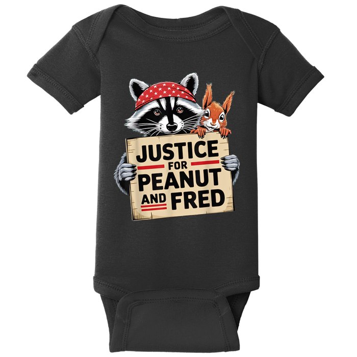 The Squirrel And Fred The Raccon Justice For Peanut Gift Baby Bodysuit