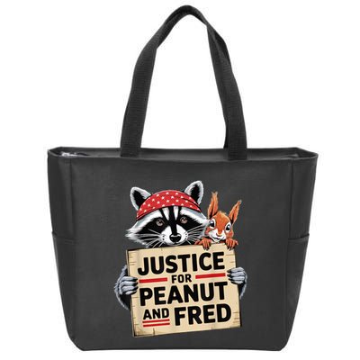 The Squirrel And Fred The Raccon Justice For Peanut Gift Zip Tote Bag