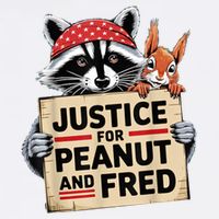 The Squirrel And Fred The Raccon Justice For Peanut Gift Garment-Dyed Sweatshirt