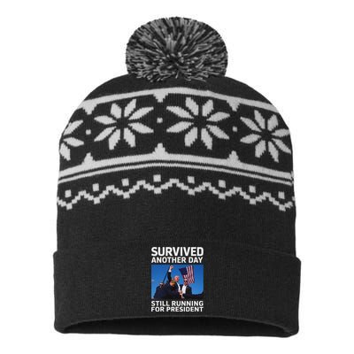 Trump Survived Another Day 2024 Presidential Run USA-Made Snowflake Beanie