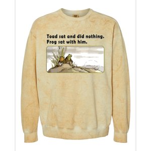 Toad Sat And Did Nothing Frog Toad Book Lover Colorblast Crewneck Sweatshirt