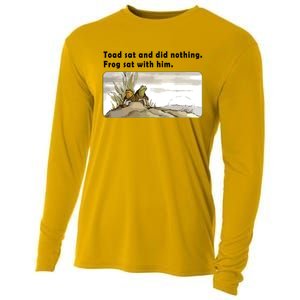 Toad Sat And Did Nothing Frog Toad Book Lover Cooling Performance Long Sleeve Crew