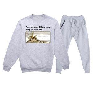 Toad Sat And Did Nothing Frog Toad Book Lover Premium Crewneck Sweatsuit Set