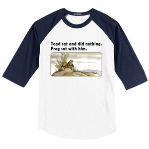 Toad Sat And Did Nothing Frog Toad Book Lover Baseball Sleeve Shirt