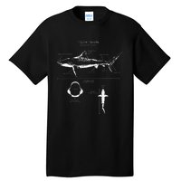 Tiger Shark Anatomy Marine Biologist Tall T-Shirt