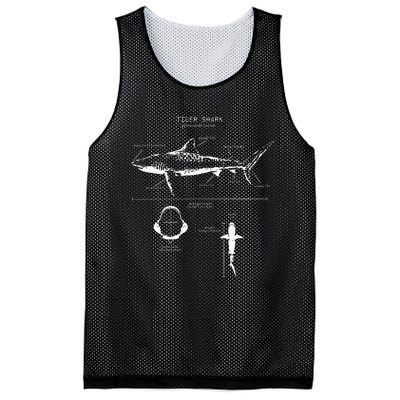 Tiger Shark Anatomy Marine Biologist Mesh Reversible Basketball Jersey Tank