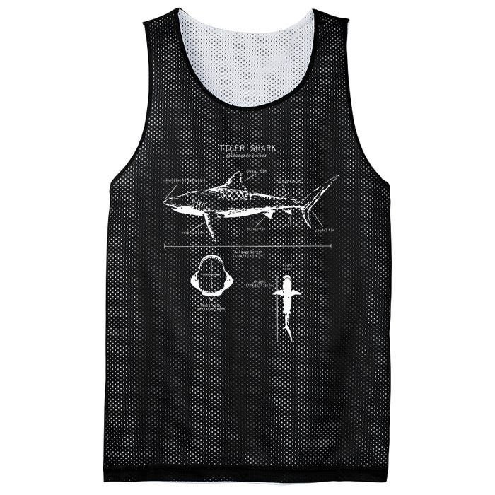 Tiger Shark Anatomy Marine Biologist Mesh Reversible Basketball Jersey Tank