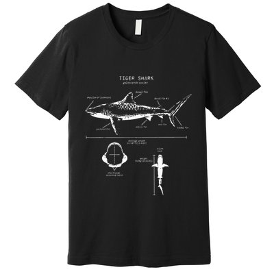 Tiger Shark Anatomy Marine Biologist Premium T-Shirt