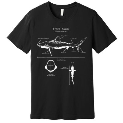 Tiger Shark Anatomy Marine Biologist Premium T-Shirt